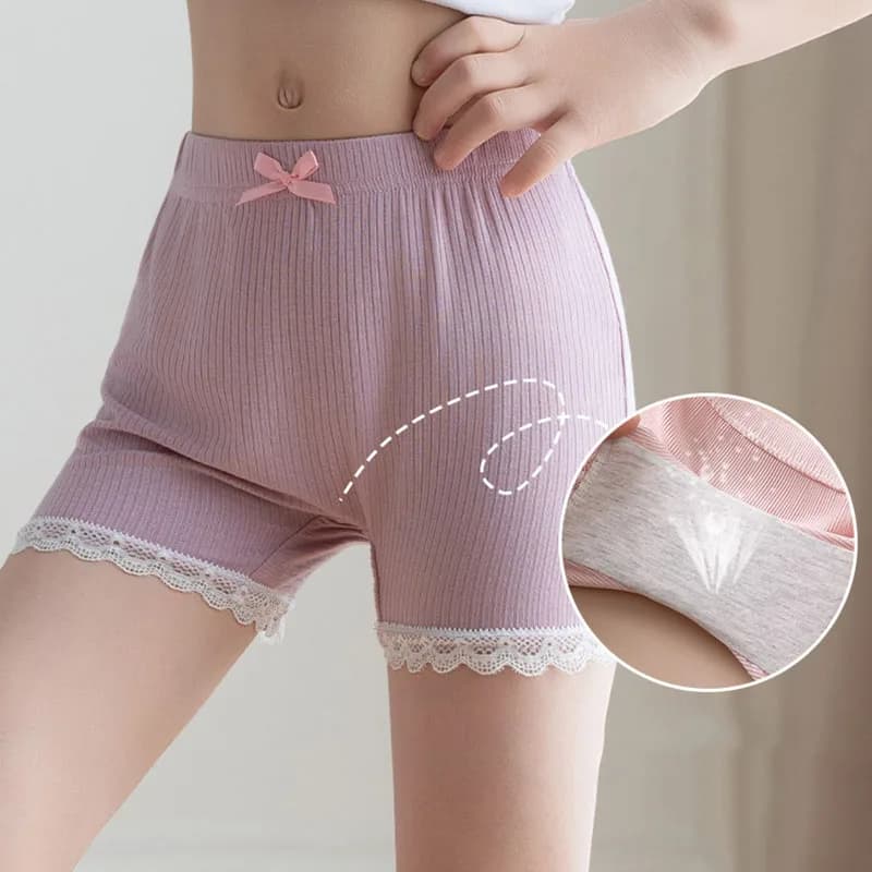 Pantaloncini di Sicurezza in Cotone per Bambine, Morbidi Slip Estivi con Fiocco, Leggings Corti per Bambini