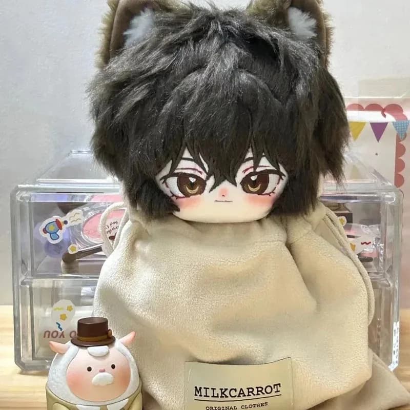 NewAnime Ruolo dazai Orecchio Animale Bello Cosplay Peluche Bambola Con Corpo Scheletro 20 cm Vestire Vestiti Vestito Figure di Pezza Regalo2