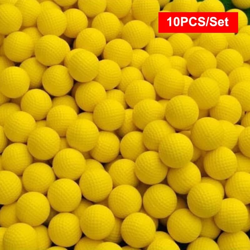 Golf Balls 10Pcs Yellow Soft PU Portable Practice Balls for Indoor Outdoor Travel Training Use