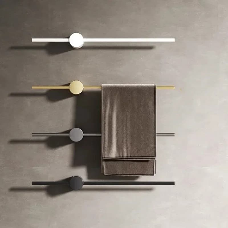Portasciugamani da Bagno in Ottone da Parete, Barra Portaoggetti Bianca per WC, Set di Accessori e Ganci per Bagno