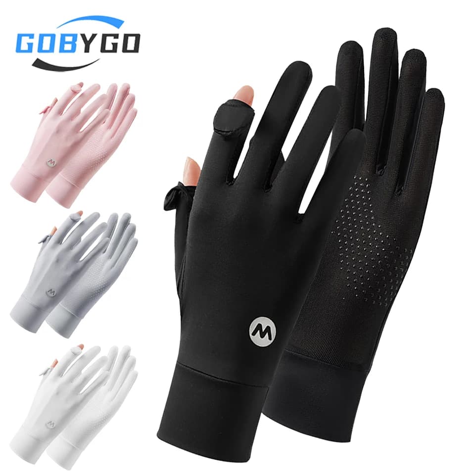 GOBYGO UPF50 + 1 pair of sun protection gloves with anti-slip ice feeling cycling ice gloves in yarn original summer cycling guide unisex