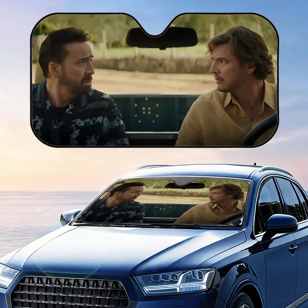 Parasole P-Pedro Pascal in Alluminio con Protezione UV Riflettente e Isolamento Termico, Pieghevole e Universale