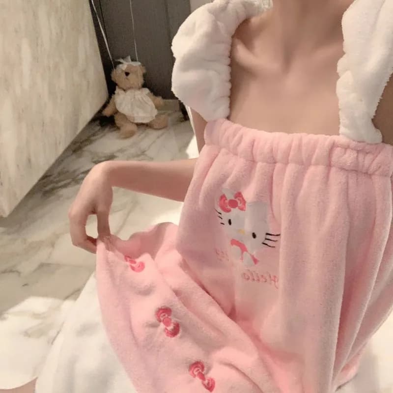 Hello Kitty carino reggicalze gonna da bagno personaggio dei cartoni animati creativo squisito moda giapponese doppia tracolla telo da bagno