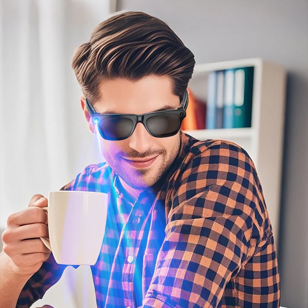 Funzione telecamera remota per telefono Bluetooth Occhiali intelligenti AI Controllo touch Riconoscimento traduzione AI