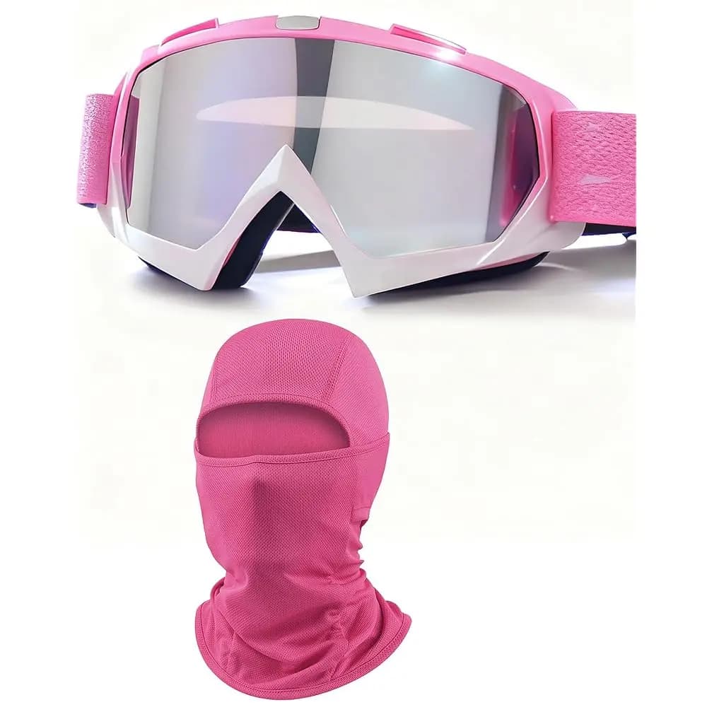 Occhiali da Moto con Balaclava per Donne e Ragazze, Spedizione Gratuita, per Motocross, ATV, Ciclismo, Corse, Sci, Occhiali di Sicurezza