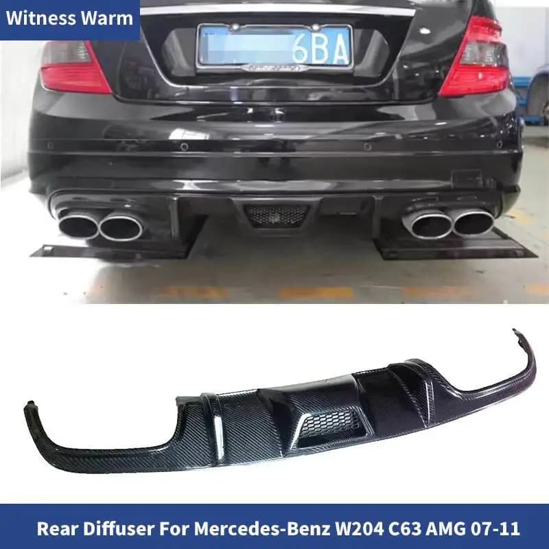 W204 C63 Carbon Fiber Auto Bumper Posterior Lip Spoiler diffuser for Mercedes Benz W204 C63 Amg 2007 - 2011 Posterior diffuser Lip Splitter