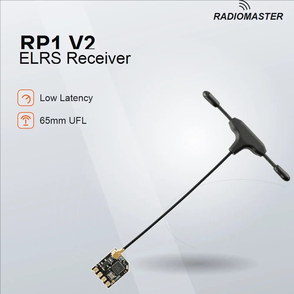 RadioMaster RP1 V2 ExpressLRS 2.4GHz Nano RX Receiver With TCXO 65mm UFL T Antenna For Long Range FPV Drone RC Plane Whoop RX