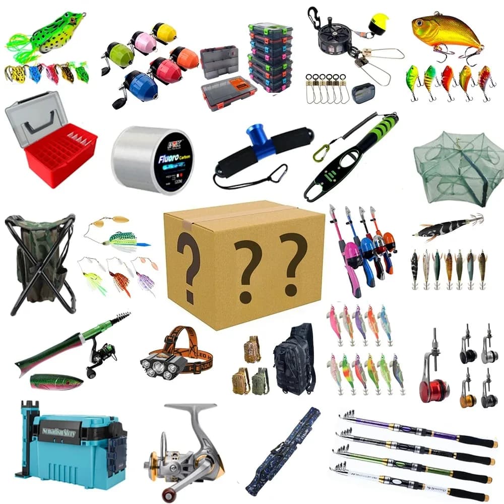 New High-end 10 pieces of random fishing equipment Crankbait fishing rod reel for baits box for random equipment for fishing goods good luck