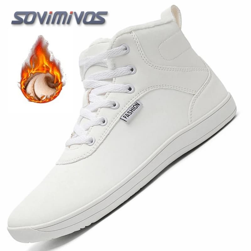 Scarponi da Neve Barefoot Unisex, Calzature Invernali Calde con Fodera in Pelliccia, Ampia Punta, Zero Drop, Sneakers alla Caviglia per Uomo e Donna, Scarpe Cross-Trainer