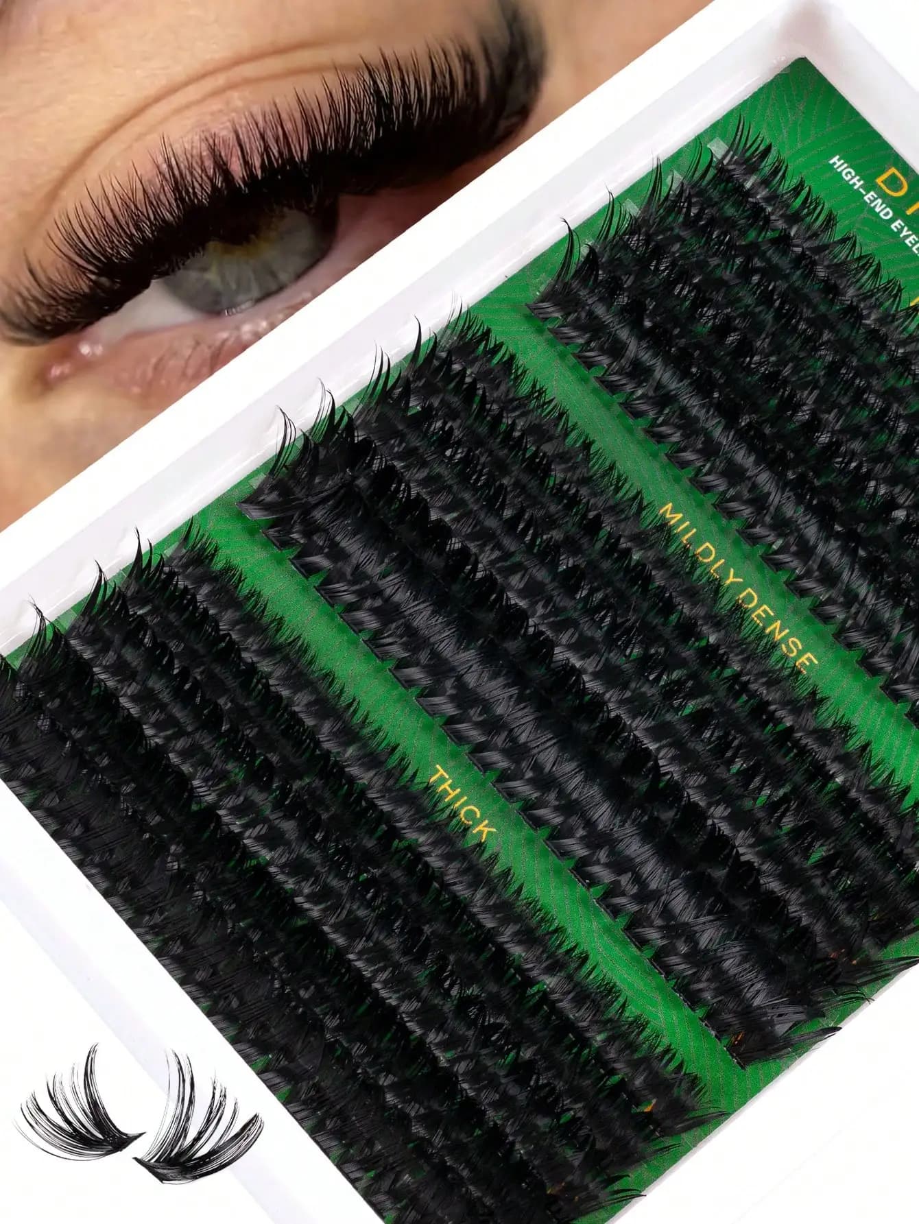 Set of 300 Voluminous Finte Eyelashes, 30D+40D+50D Singles Set, Extra Long Fined Eyelash Set