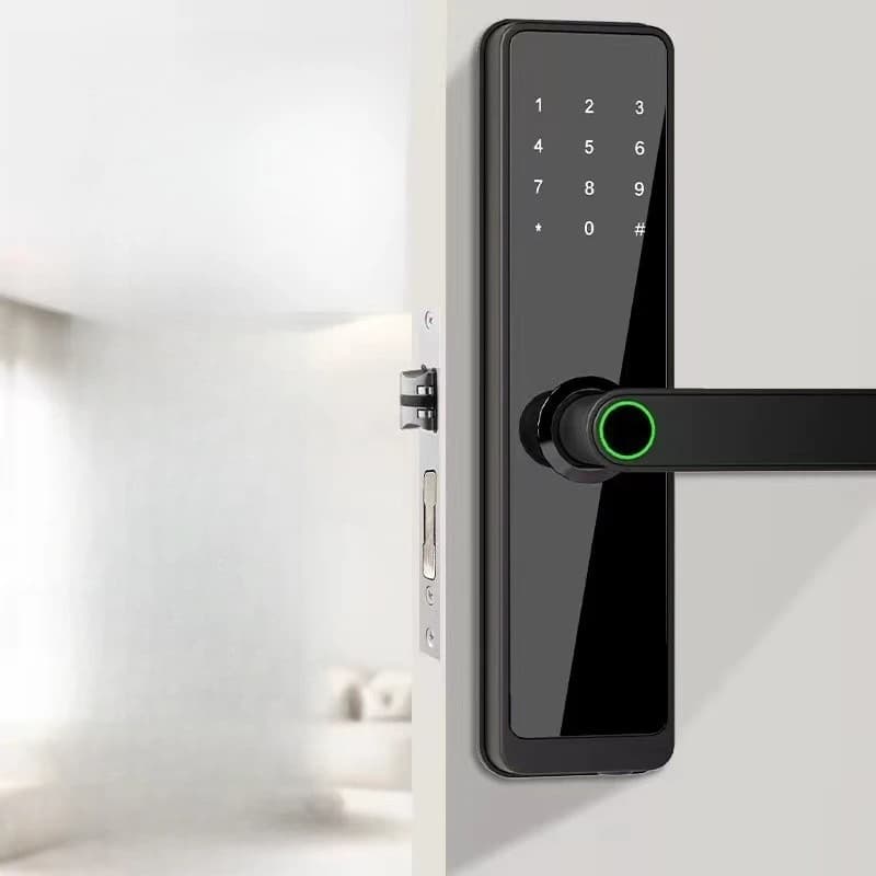 Serratura elettronica per porta in legno con impronta digitale, serratura con password per ufficio, porta della camera da letto, gestione domestica intelligente per appartamenti