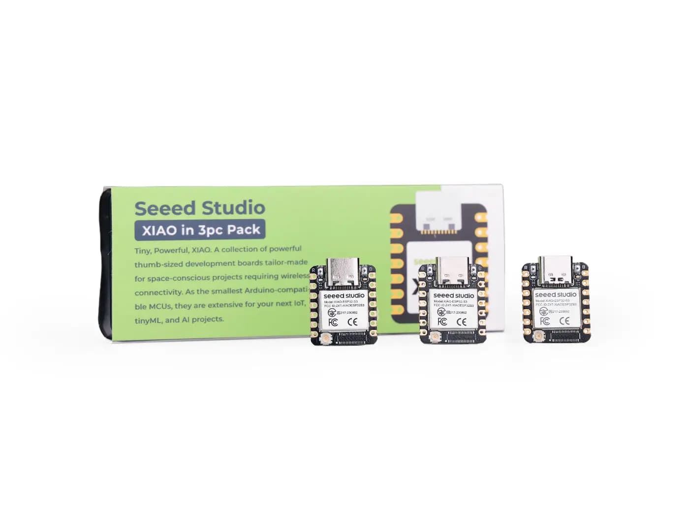 3 schede di sviluppo ESP32S3 Seeed Studio XIAO 2.4G 240MHz, scheda di sviluppo ESP32 S3 WiFi BLE 5.0 per IOT Arduino con antenna