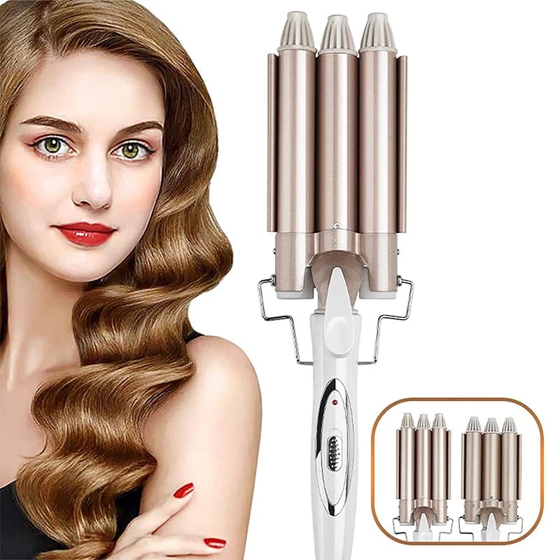Strumenti Professionali per Capelli: Arricciacapelli Elettrico a Tre Cilindri, Styler per Onde e Ricci