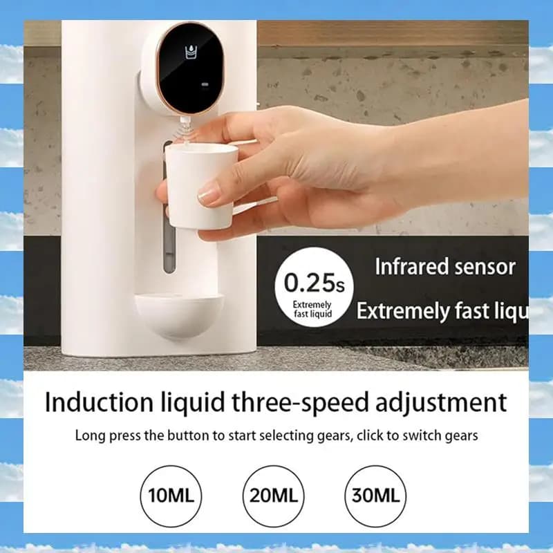 A11I Dispenser automatico per collutorio per bagno Dispenser per lavaggio bocca intelligente montato a parete da 18 Oz con 2 tazze riutilizzabili Nero