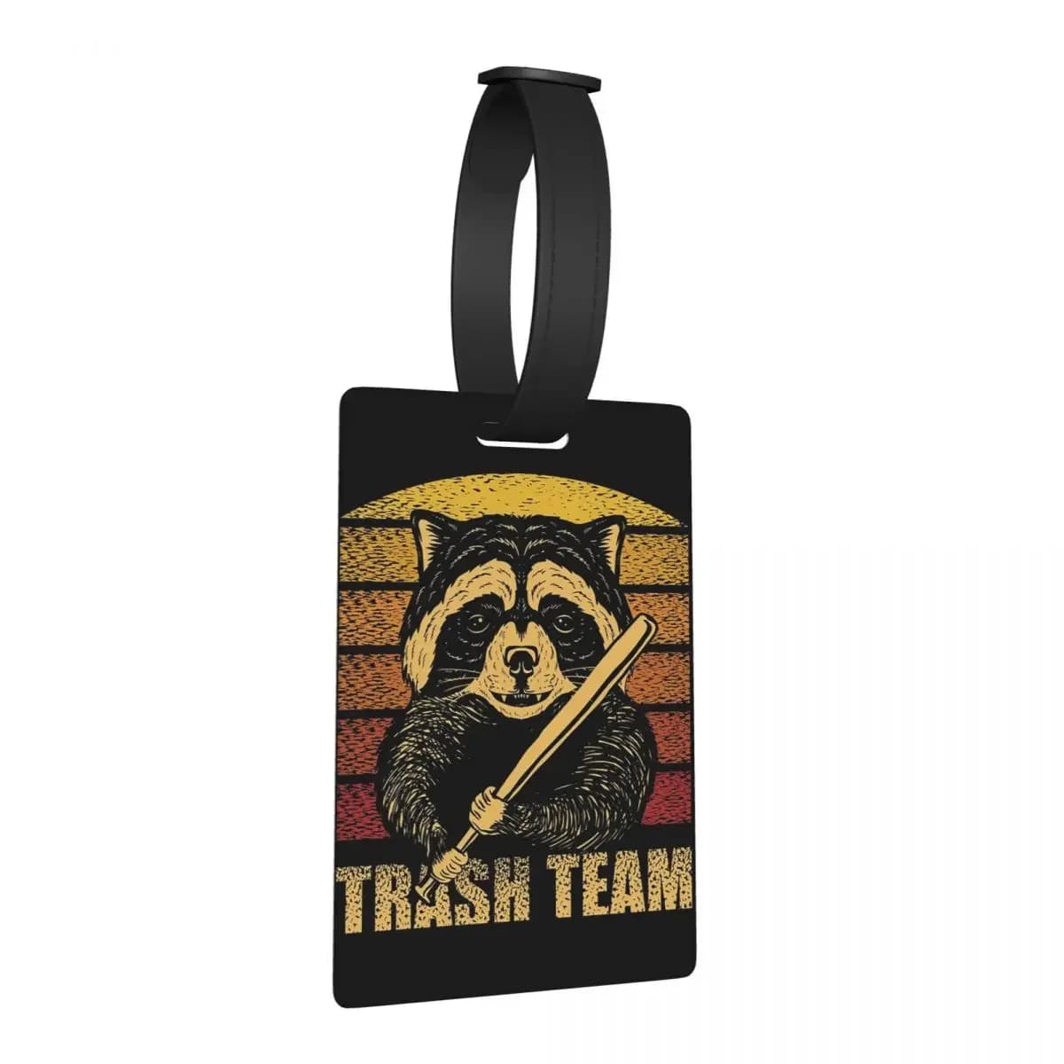 Raccoon Baseball Trash Team Etichette per bagagli Accessori per valigie Viaggi Bagagli portatili Etichetta d'imbarco Porta etichette ID Nome Indirizzo