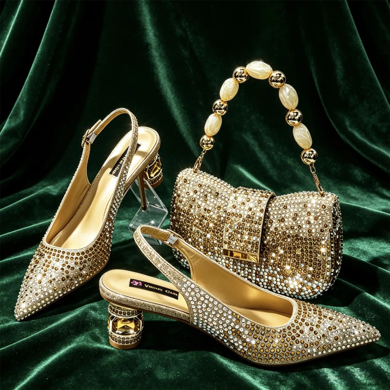2026 Italian Design Women's Heels and Bag Set - Perfect Match for Durable Outsole Shoes and Chic Bags for Party Occasions