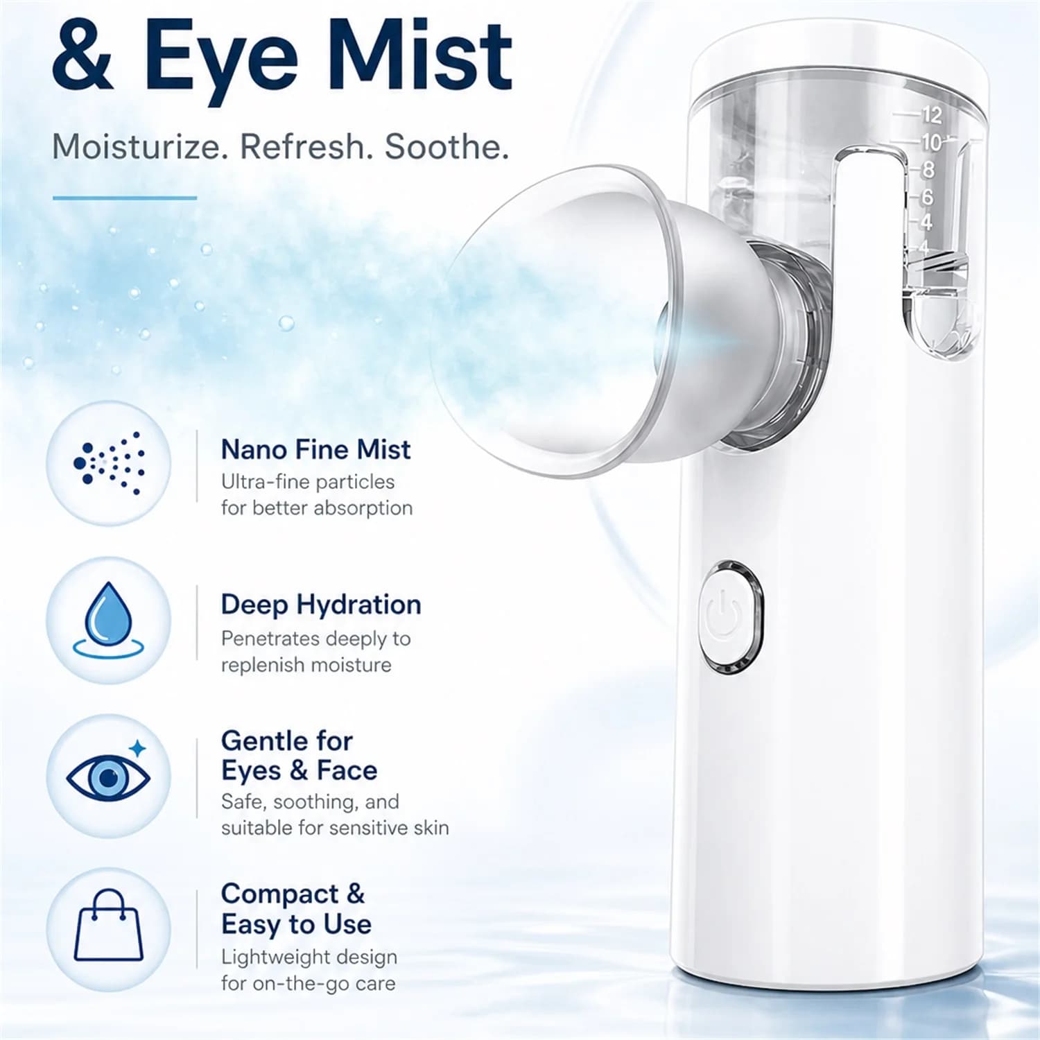Eye Nano Sprayer Electric Eye Steam Hot Compress Eye Moistening Instrument Eye SPA Washing Face Skin Humidifier Relieve Fatigue