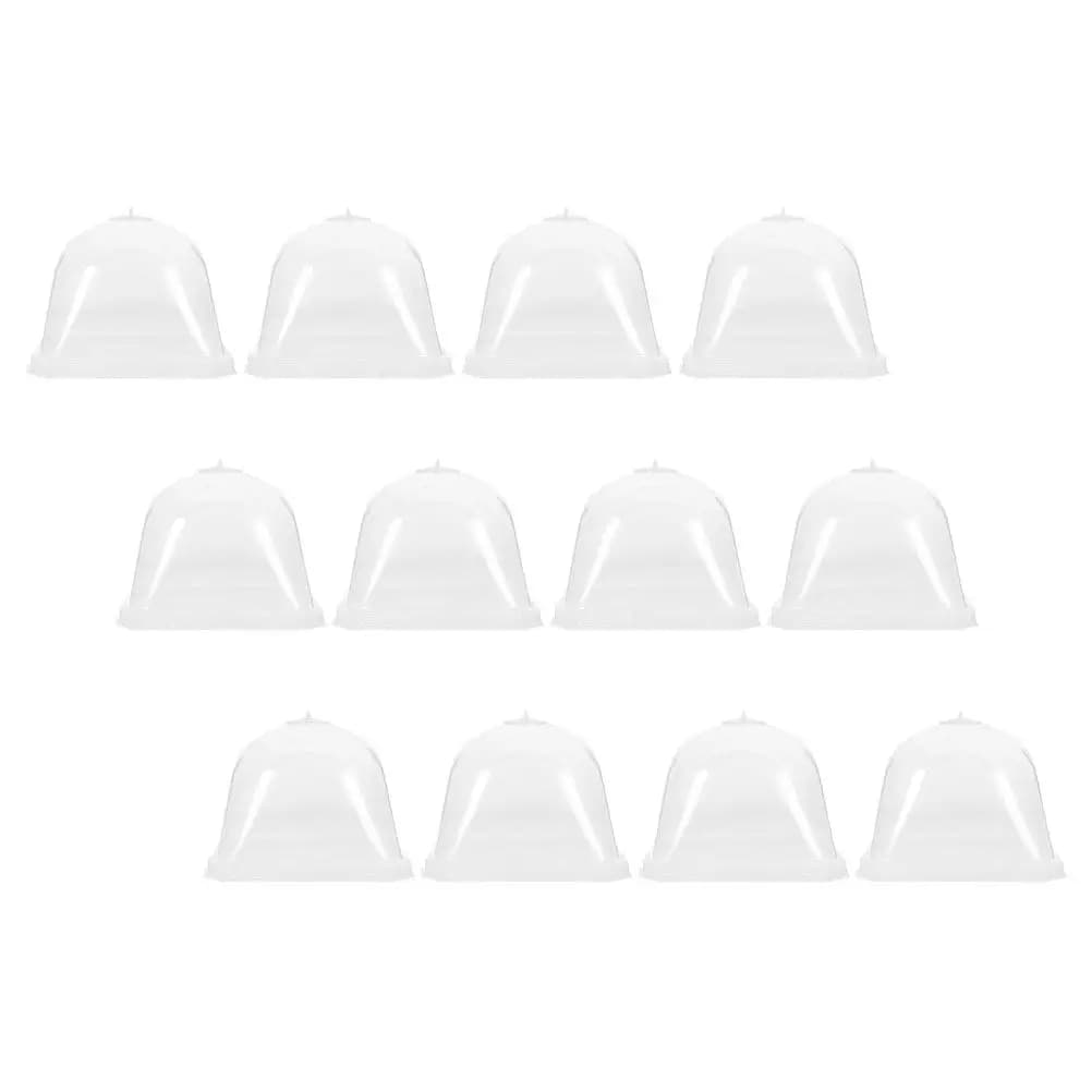 12 Pezzi Coperture per Vasi di Piante Grasse, Cupole Trasparenti in Plastica per Giardino, Protezione Riutilizzabile per Piante, Protezione dal Gelo, Mini