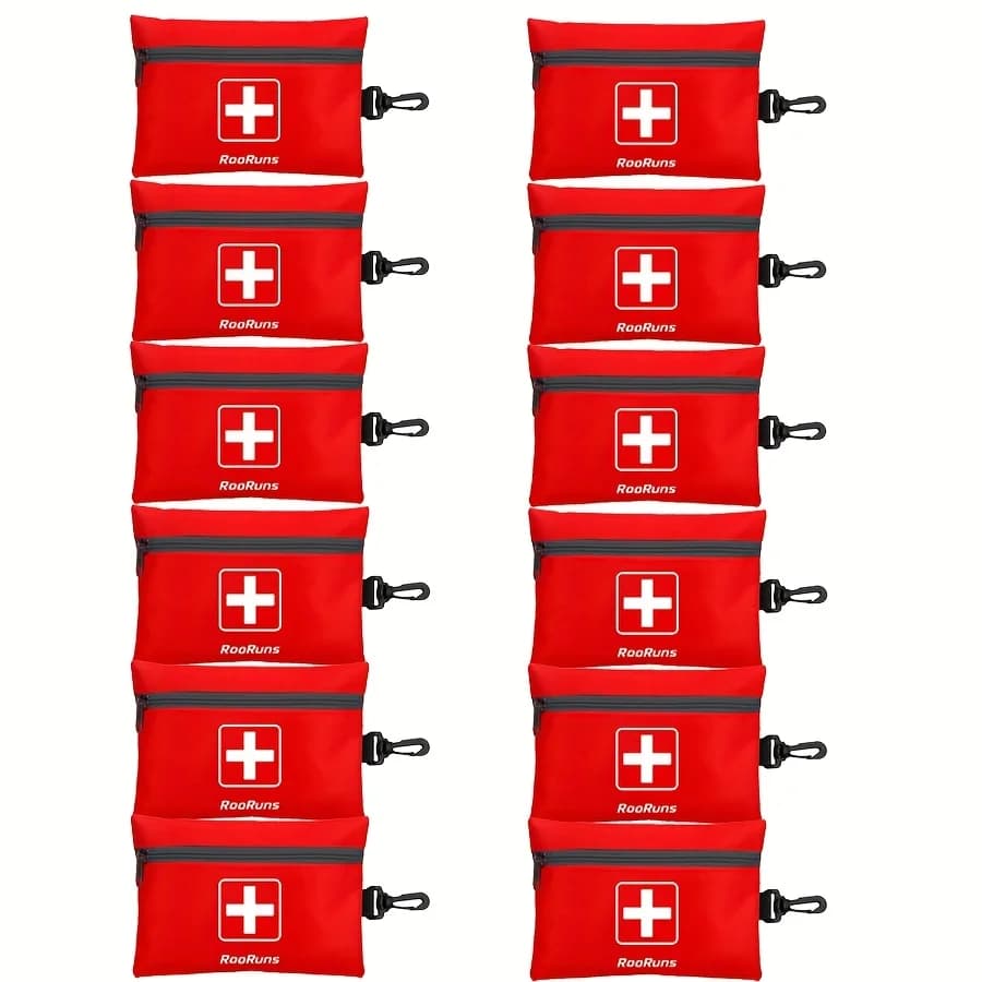 Set di 12 Mini Borse Vuote per Pronto Soccorso, Kit di Emergenza Medica Portatile per Casa, Ufficio, Auto, Escursionismo, Campeggio, Viaggi e Attività all'Aperto