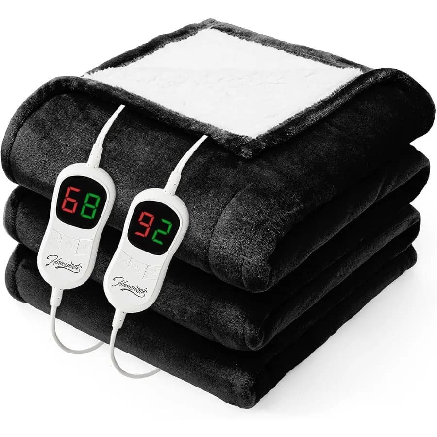 Coperta elettrica riscaldata Queen Size - Coperta da letto riscaldante da 84"x90" con 10 livelli di riscaldamento 8 ore Spegnimento automatico Riscaldamento rapido Ove