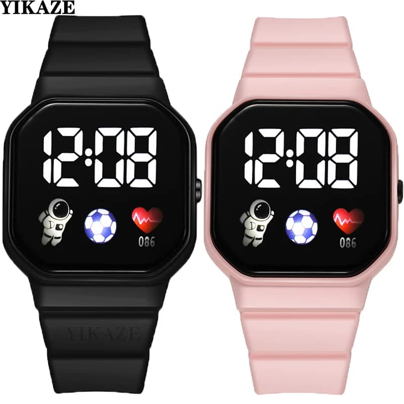 Orologio per bambini Sport LED Orologi digitali Spaceman Cinturino in silicone Orologio da polso elettronico impermeabile per bambini Ragazzi Ragazze Regali