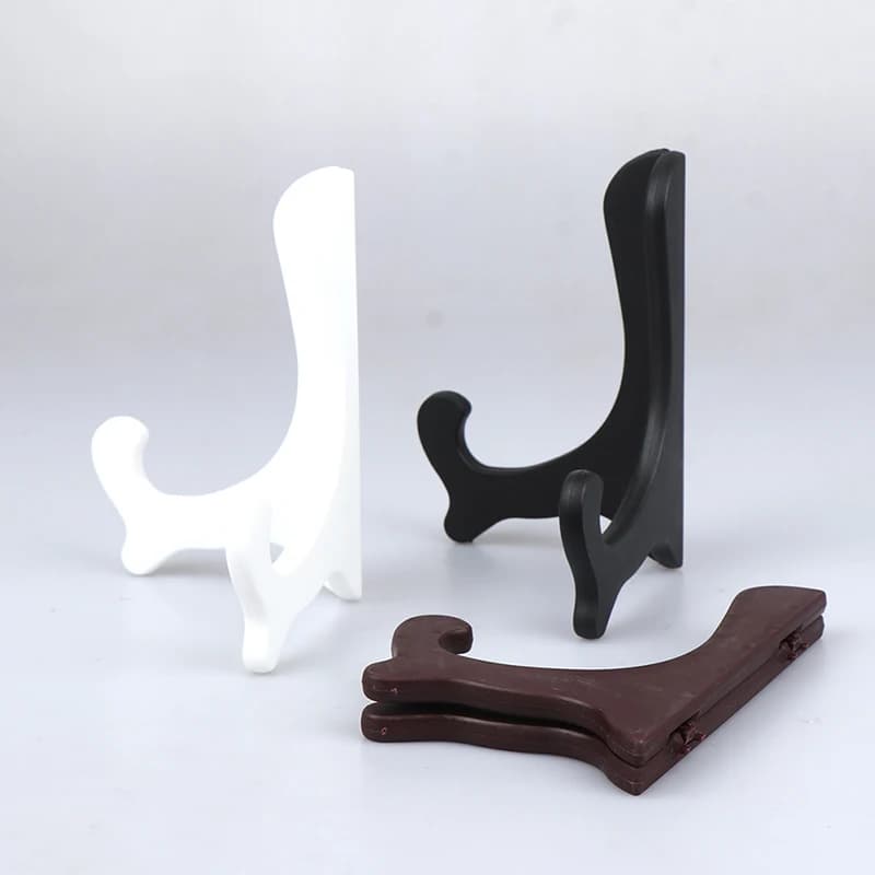 Foldable Plate Storage Rack Plastic Ceramic Plate Crafts Display Rack Picture Frame Holder Base Home Decorations