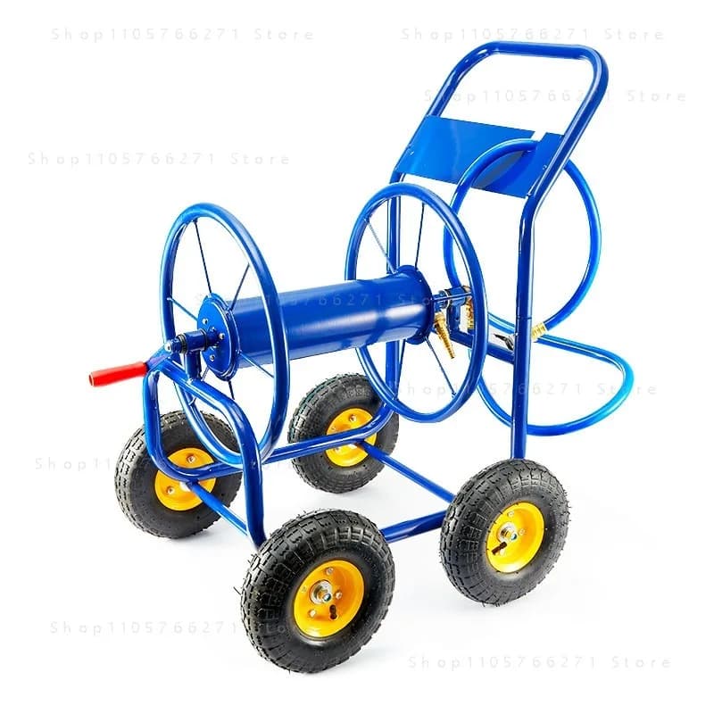 Cart With Water Pipe Reel Gardening Watering Cart Portable Hose Storage & Garden Tool Trolley