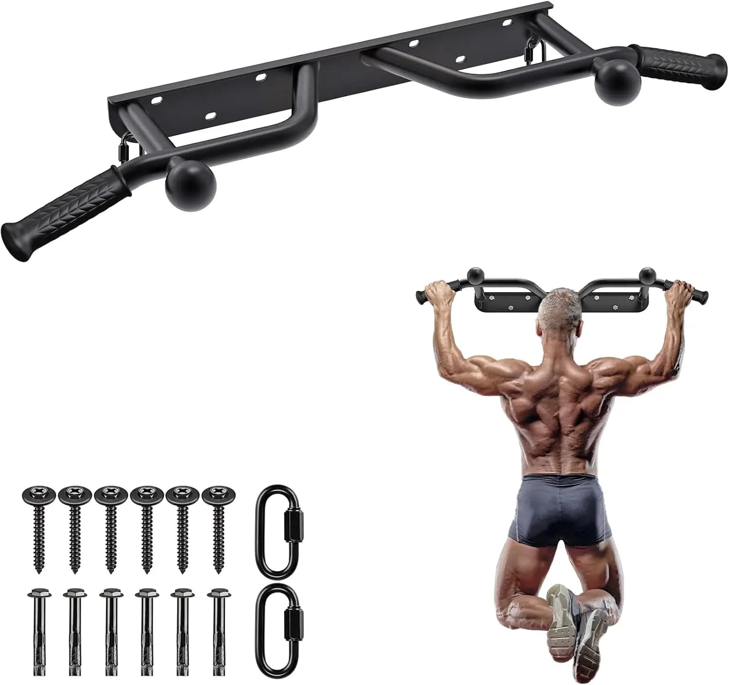Traction bar for wall mounted durable door Bar for fully welded multifunctional tractions with 2 rings and balls