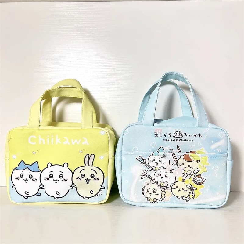 Cartoon Usagi Chiikawa Hachiware Cartoon Lunch Box Girlish Heart Handheld Insulation Lunch Bag Pu Stamp Lunch Bag Anime Bag