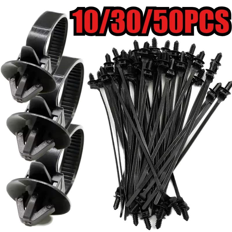 10/30/50PCS Automotive Nylon Testa Filettata Fascetta Cavo di Fissaggio di Stoccaggio Moschettone Fascetta Accessori Automotive