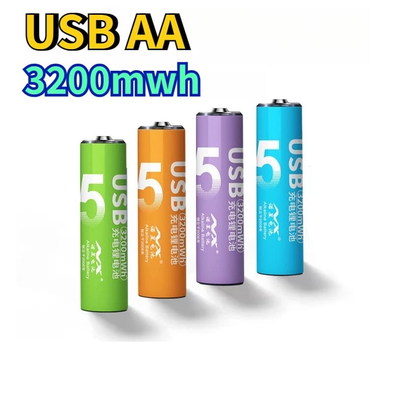Batteria al litio ricaricabile tipo C da 1,5 V AA 3200 mWh per telecamera da caccia telecomando mouse serratura intelligente microfono giocattoli