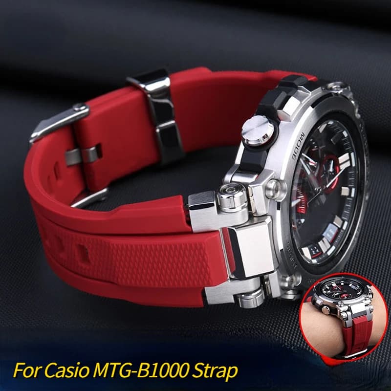 Per Casio g-shock watch MTG-B1000 G1000 cinturino in gomma Solid Steel Linker cinturino in silicone da uomo Refit Blue red accessori