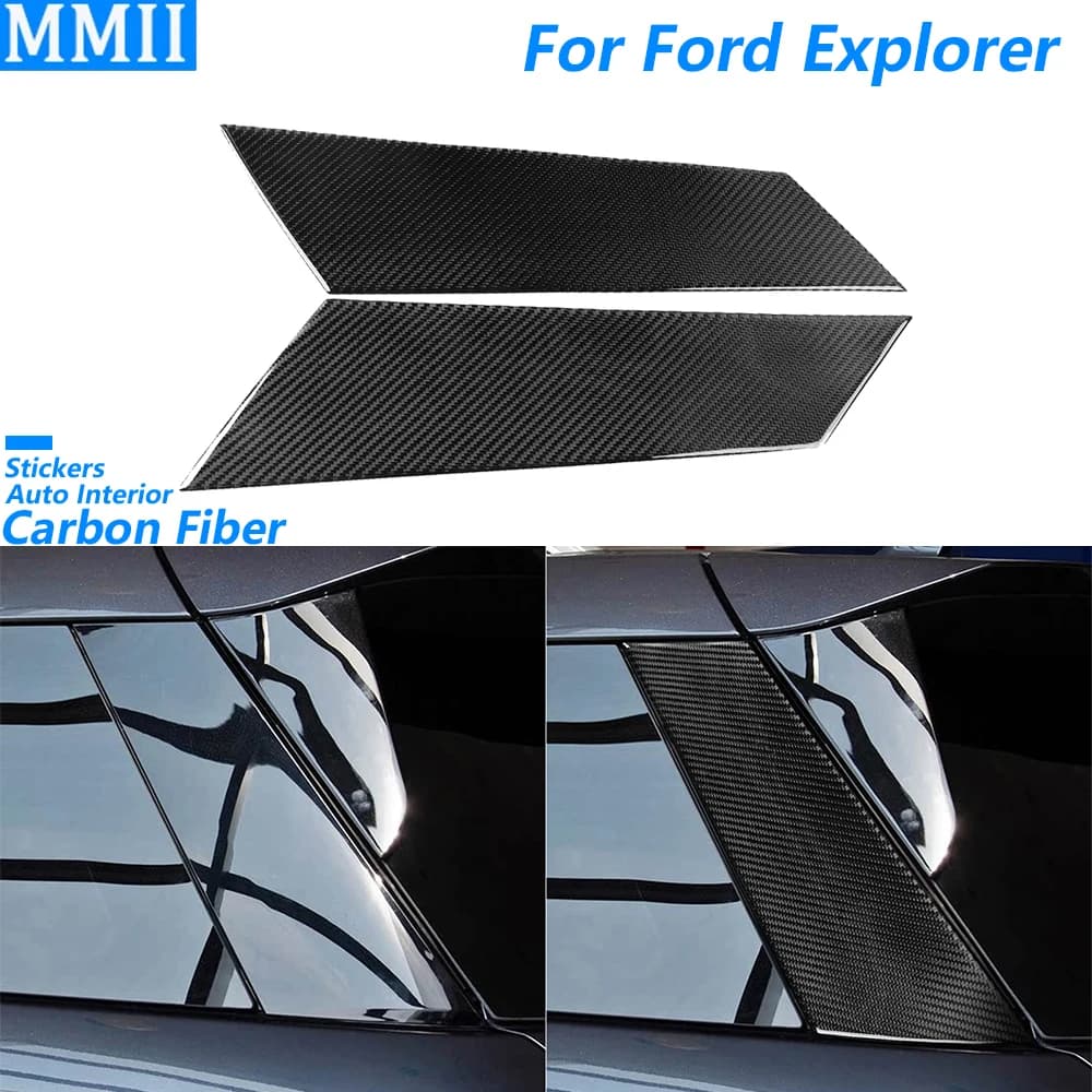 For Ford Explorer 2020 2021 2022 2023 In Carbon Fiber Exterior D-pillar Decorative Panel Covering Accessories Auto Decoration Sticker