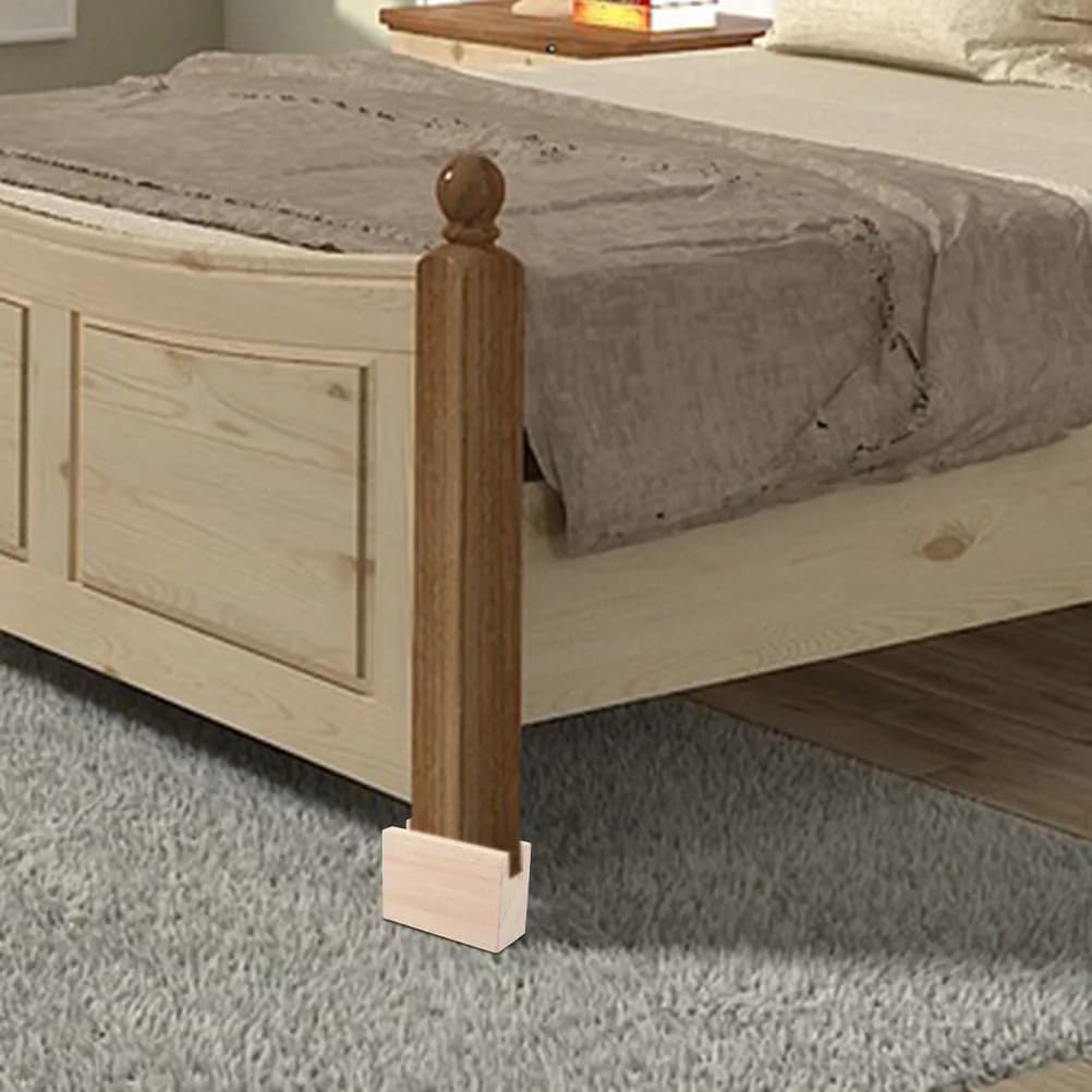 2 Pezzi Rialzi per Materasso, Supporti per Mobili in Legno, Rialzi Resistenti per Letti, Gambe di Tavoli e Sedie