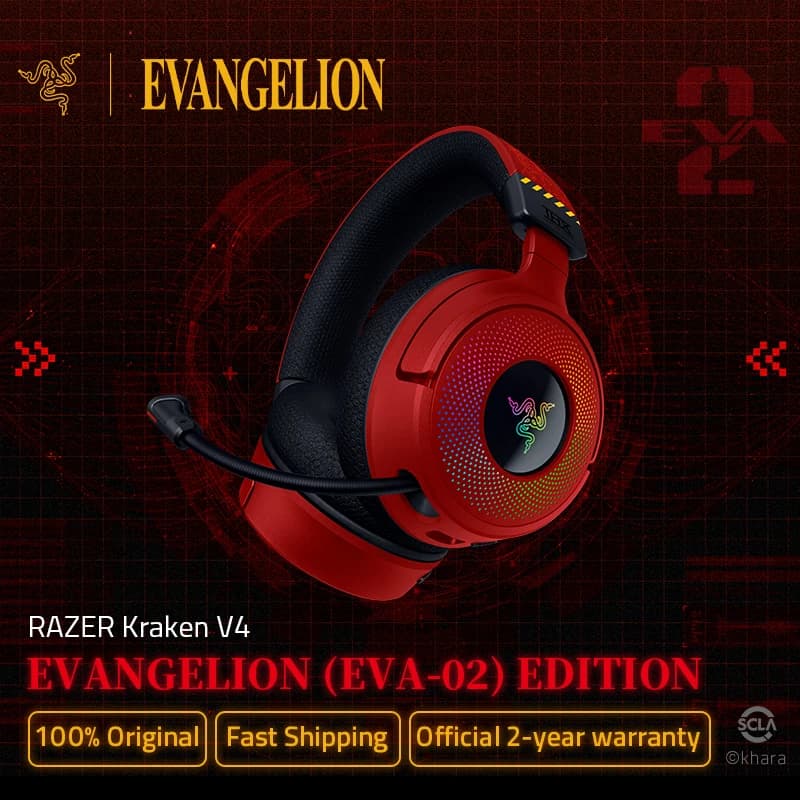 Cuffie da Gaming Wireless Tri-Mode Razer Evangelion EVA Co-Branded per PC, Regalo per Gamer