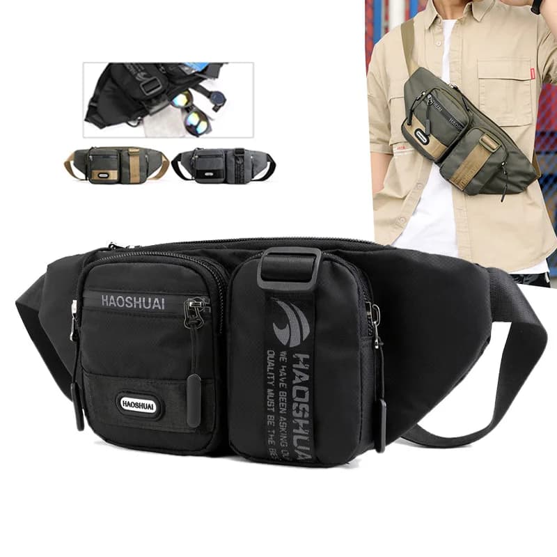 Marsupio da uomo marsupio borsa a tracolla Multi-tasca da viaggio escursionismo sport all'aria aperta Nylon militare cintura da uomo con cintura a tracolla