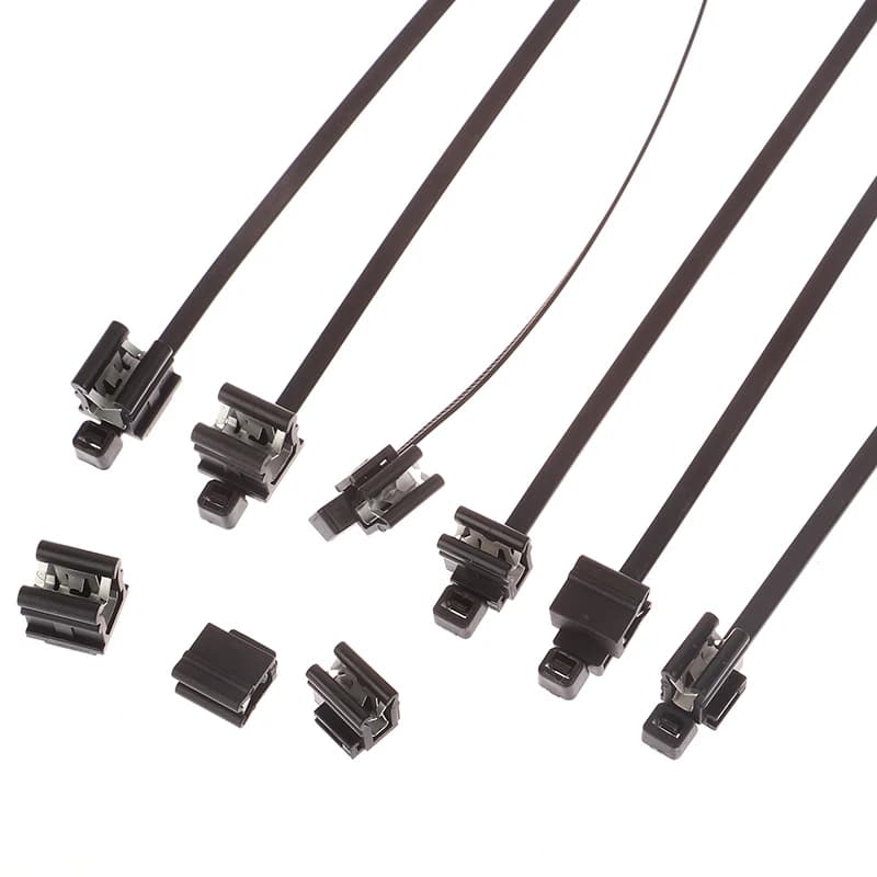 10 pz 5x200mm Auto Fascetta In Plastica Con Clip In Acciaio Lamiera Cavo Tubo Linea di Fissaggio Tetto Apribile Finestra Cablaggio accessori