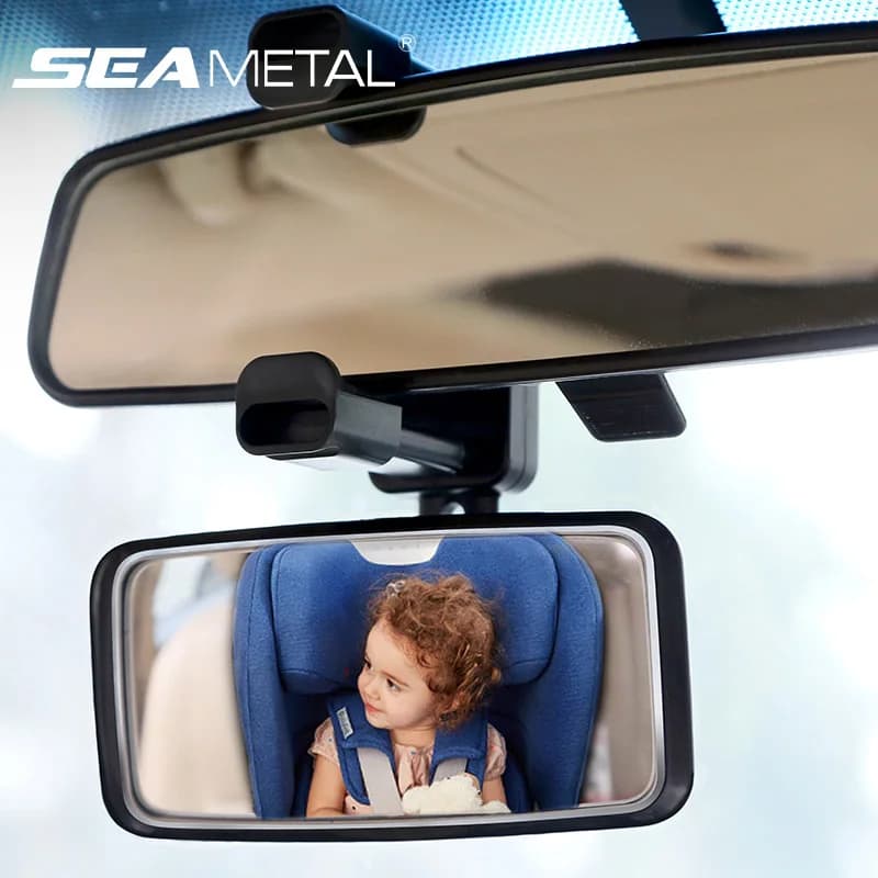 SEAMETAL Clip di montaggio per specchietto retrovisore interno per auto Girevole a 360 gradi Regolabile per osservazione dell'auto Specchio ausiliario per sedile posteriore Baby Monitor