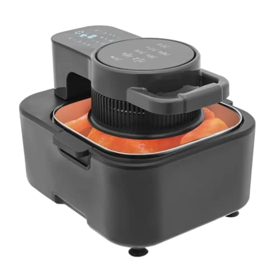 Friggitrice ad Aria Digitale Senza Cassetti 6-in-1 da Banco con Controllo Temperatura e Timer per Patatine Fritte, BBQ, Gamberetti, Costine