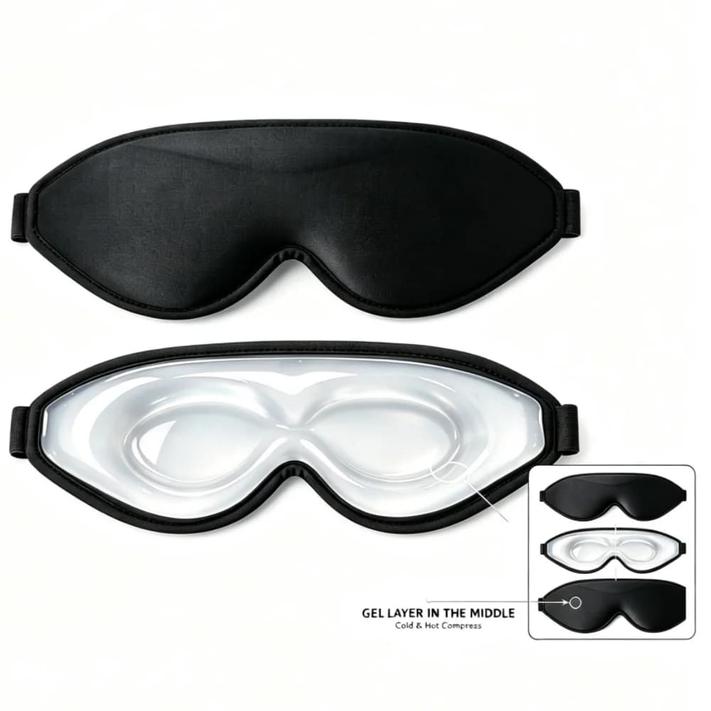 3D Cooling Sleep Mask, Weighted Cooling Gel Eye Mask for Sleeping, Cold Eye Mask, Hot Cold Therapy Blackout Sleep Mask