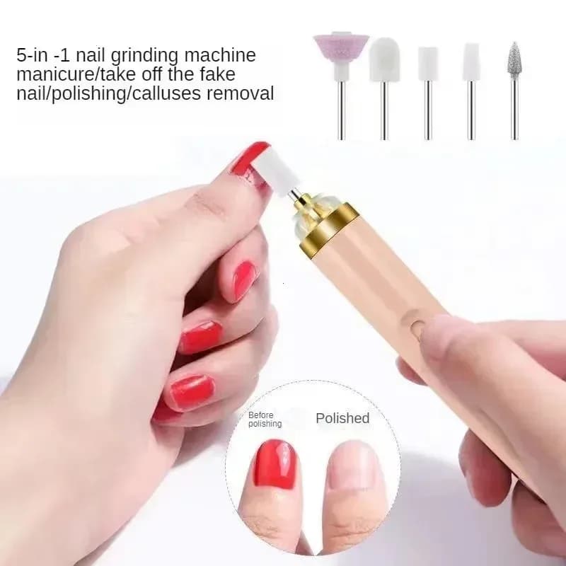 Mini Smerigliatrice Elettrica Portatile per Unghie con Luce, Penna per Rimozione Gel, Strumenti per Manicure e Nail Art