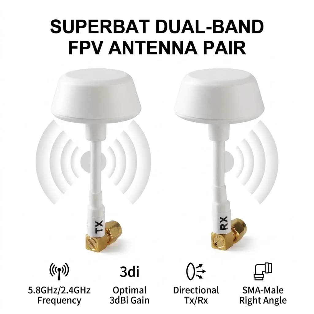 Superbat 3dbi 5.8Ghz WIFI Antenna SMA Maschio Giocattoli di Controllo Remoto Apparecchiatura Aerea Doppia Frequenza Direzionale Ricevi Trasmissione