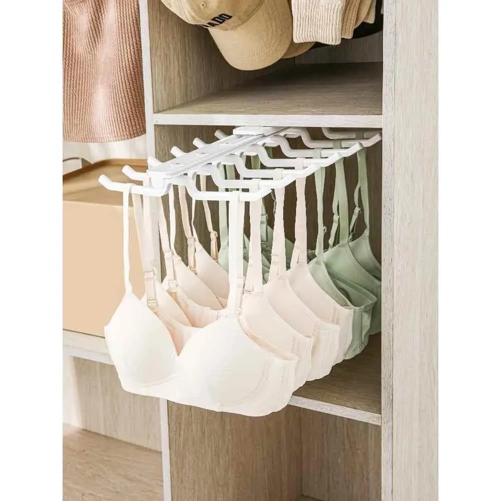 Slide Rail Underwear Bracelet Multi Hook Storage Device Home Use Wardrobe Organizer Plastic Clothes Hanger by Rongqi