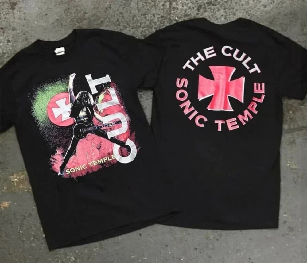 T-shirt The Cult Sonic Temple 1989 Tour, T-shirt stampata adatta per l'uso quotidiano e per i festival musicali
