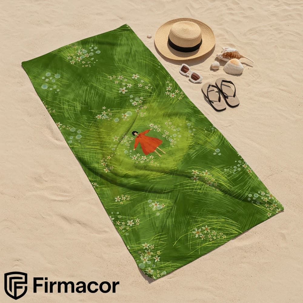 Grass Girl Soft Portable Travel Towel Unisex Ultra Lightweight Microfiber Oversized Sand Free Quick Dry Beach Towel