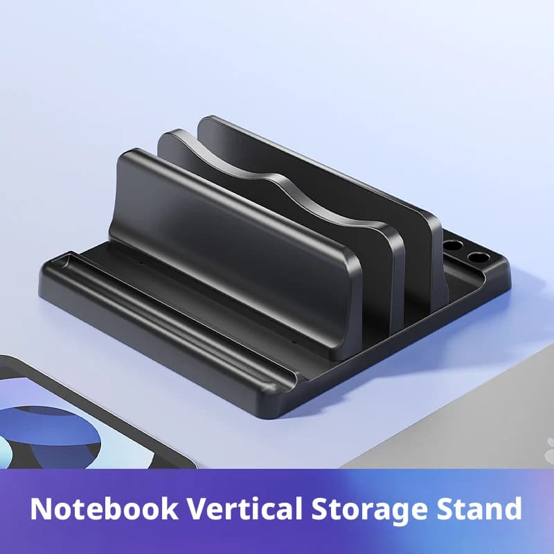 Universal 3/2 Slots Desk Laptop Holder Vertical Laptop Stand Laptop Docking Station Stand Desk Storage for MacBook Tablet Phone
