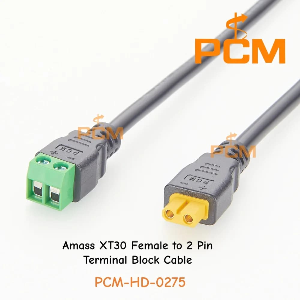 2 Pin Terminal Block to Amass XT30 Female Power Cable for Robots & 3D Printers & Battery chargers & Automation System