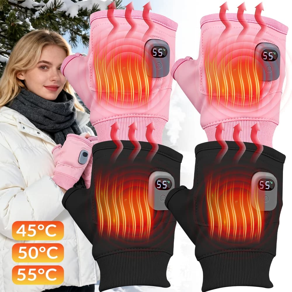 Winter Gloves heated with battery Thermal Gloves waterproof hand warmer Snowboard Cycling Hunt Fishing Ski Rechargeable Gloves