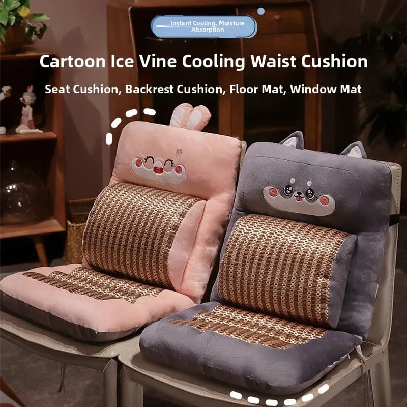 Nuovo Cuscino Lombare per Sedia da Ufficio, Supporto per la Schiena, Protezione per Lavorare Lunghe Ore, Comodo e Morbido, Design Cartone Animato Anime