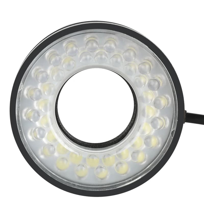 Lampada ad anello per microscopio elettronico Interfaccia di montaggio da 27 mm/42 mm 40 sorgenti luminose a LED sono adatte per una lente singola.